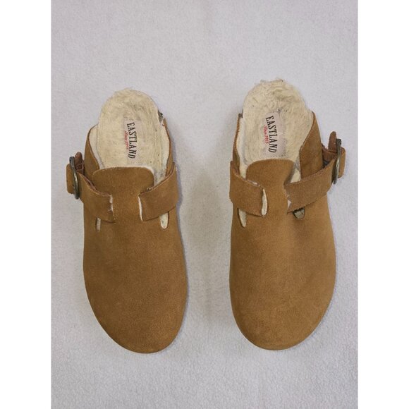 Eastland Womens Gina-Lined Clogs Size 6M Tan Suede Slip-On - Picture 3 of 7